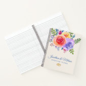 Rozen Waterverf Floral Wedding Plans Notitieboek (Binnen)