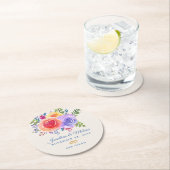 Rozen Waterverf Floral Wedding Ronde Kartonnen Onderzetter (Insitu)