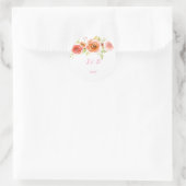 Rozen Waterverf Floral Wedding Ronde Sticker (Tas)