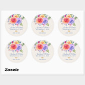 Rozen Waterverf Floral Wedding Ronde Sticker (Vel)