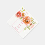 Rozen Waterverf Floral Wedding Servet (Hoek)