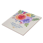 Rozen Waterverf Floral Wedding Tegeltje (Zijkant)