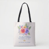 Rozen Waterverf Floral Wedding Tote Bag (Voorkant)