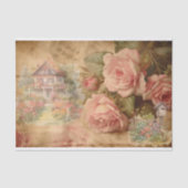  Rozen Waterverf Huis ontkoppeling Tissuepapier (Voorkant)