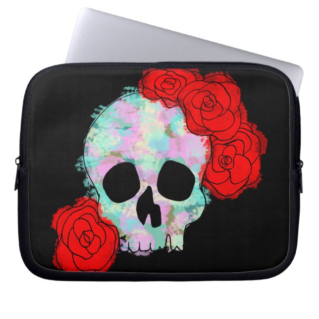 Rozen Waterverf Laptop Sleeve (Voorkant)