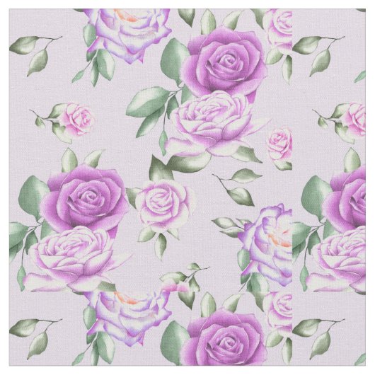 Rozen Waterverf lavender Stof (Close Up)