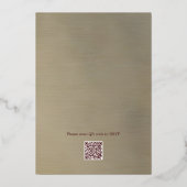 Rozen Waterverf Romantische QR-code Bruiloft Uitno Folie Feestdagenkaart (Achterkant)
