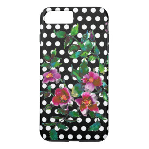 Rozen waterverf roze rozen polka dots iPhone 8/7 Plus Hoesje