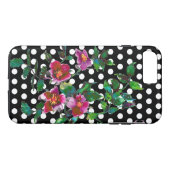 Rozen waterverf roze rozen polka dots Case-Mate iPhone Case (Achterkant (Horizontaal))