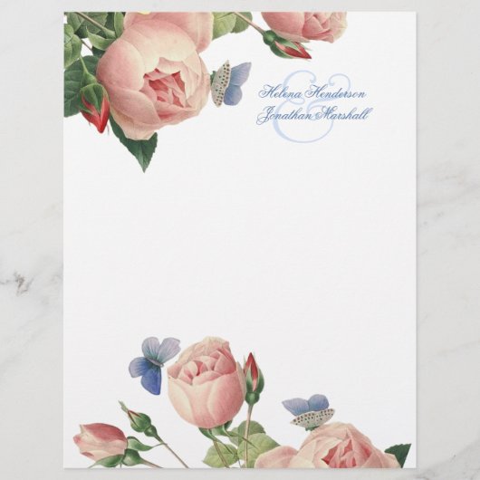Rozen Weddenschap Bedankt Stationery Briefhoofd (Voorkant)