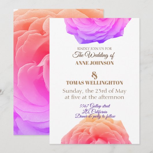 Rozen Weddenschap Kaart (Voorkant / Achterkant)