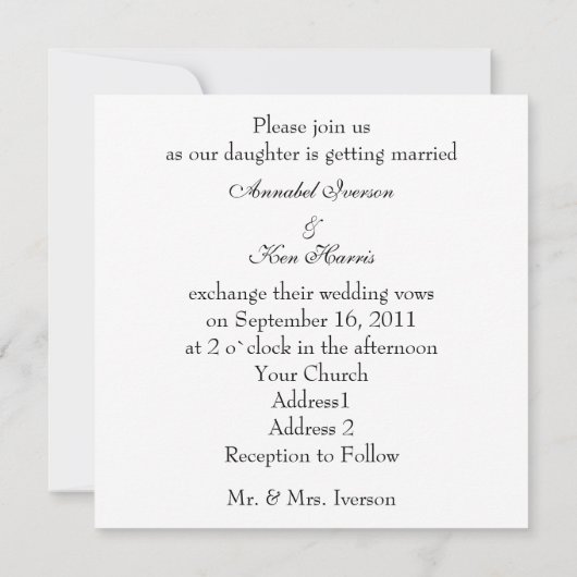 Rozen Weddenschap Kaart (Achterkant)