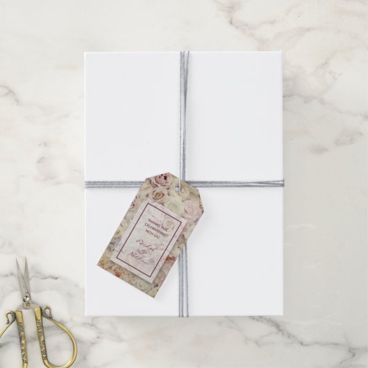Rozen weddenschap met het Label Gift Cadeaulabel (Met Touw)