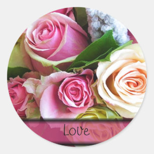 Rozen Wedding Envelope Sticker Sjabloon