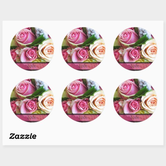 Rozen Wedding Envelope Sticker Sjabloon (Vel)