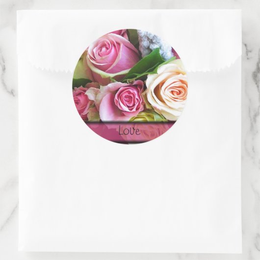 Rozen Wedding Envelope Sticker Sjabloon (Tas)