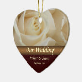 Rozen Wedding Favor Keepomwille Keramisch Ornament (Links)