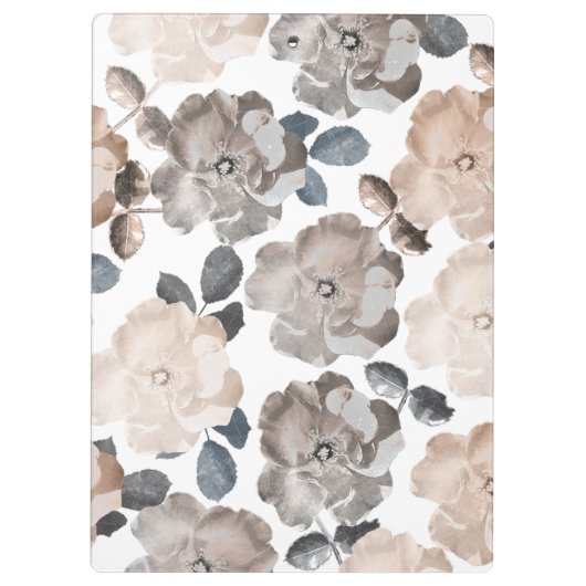  Rozen Wedding Monogram Clip Board Klembord (Achterkant)