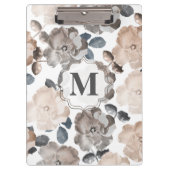  Rozen Wedding Monogram Clip Board Klembord (Voorkant)