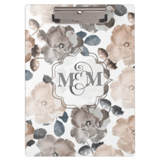 Rozen Wedding Monogram Clip Board Klembord