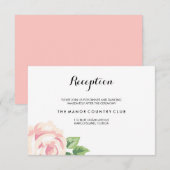  Rozen Wedding Reception Kaart (Voorkant / Achterkant)