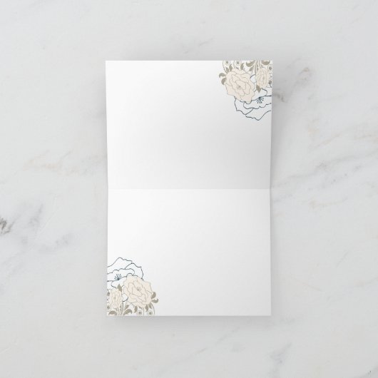  rozen & wervelingen Bruidsmeisje Dank u kaart (Binnen)