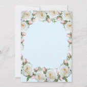 Rozen White roze Greenery Wedding Invitation (Achterkant)