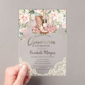 Rozen Wijnlaarzen Kant Quinceanera Acryl Uitnodigingen (Insitu (Draagbaar))