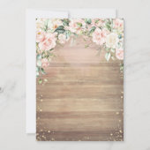 Rozen Wijnlaarzen Kant Quinceanera Kaart (Achterkant)