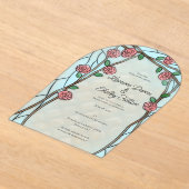 Rozen Wijnstok Oud Glas Effect Acryl Uitnodigingen (Laagn)