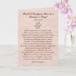 Rozen, William Shakespeare Love Poem Card Kaart