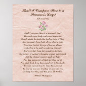 Rozen, William Shakespeare Love Poem Poster (Voorkant)