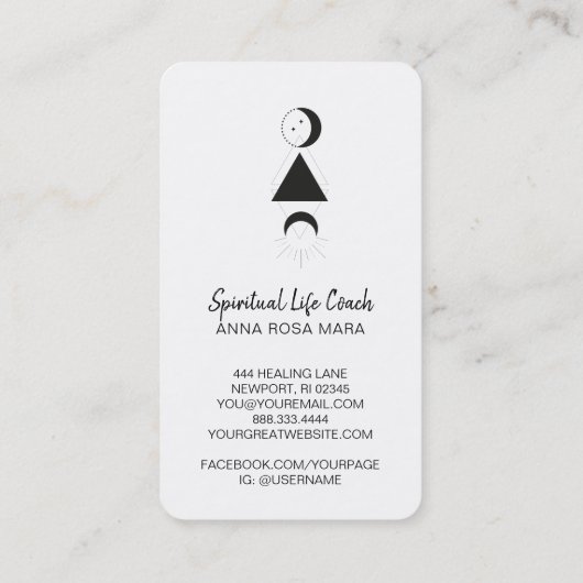 *~* Rozen Wisteria Alchemy Moon Triangle Floral Visitekaartje (Achterkant)