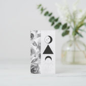 *~* Rozen Wisteria Alchemy Moon Triangle Flowers Visitekaartje (Staand voorkant)
