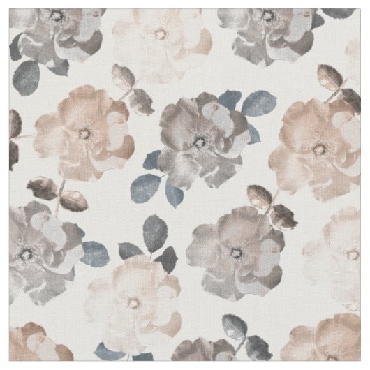  Rozen Wit Herhalend Patroon Katoen Stof (Close Up)