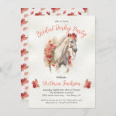 Rozen wit paard waterverf Derby Vrijgezellenfeest Kaart (Voorkant / Achterkant)