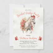 Rozen wit paard waterverf Derby Vrijgezellenfeest Kaart (Voorkant)