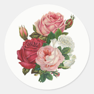  Rozen-Witte achtergrond Ronde Sticker