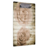 Rozen  Wooden Background Moderne Elegant Klembord (Rechts)
