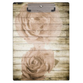 Rozen  Wooden Background Moderne Elegant Klembord (Voorkant)