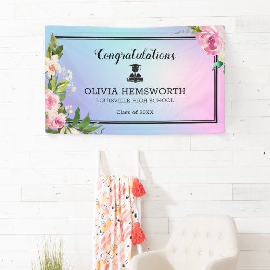 Rozen Wreath Afstuderen Spandoek (Insitu)