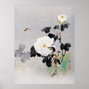 Rozen, Young Bird en a Butterfly, Watanabe Seitei Poster