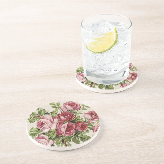  Rozen Zandsteen Onderzetter (Zijkant)