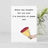 Rozen zijn een rode grappige Valentijn op dag van Feestdagenkaart (Staand voorkant)