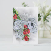 Rozen zijn een rode teddykaart kaart (Staand voorkant)