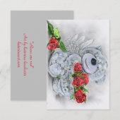 Rozen zijn een rode teddykaart kaart (Voorkant / Achterkant)