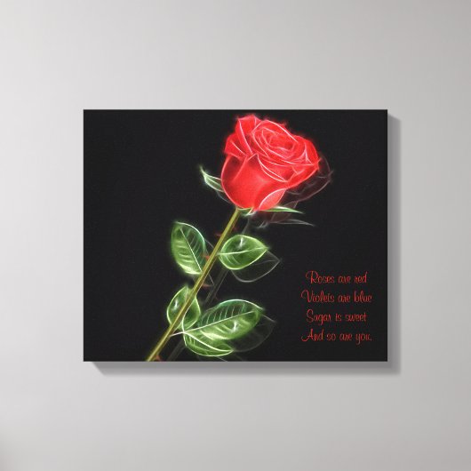 Rozen zijn een rode, verrekte canvas afdruk (Voorkant)