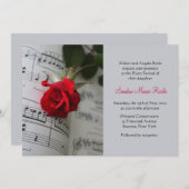 Rozen zijn een roodpianovernodiging kaart (Voorkant / Achterkant)