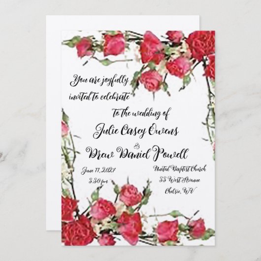 Rozen zijn een uitnodiging voor een rood huwelijk (Voorkant / Achterkant)