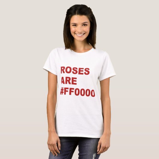 Rozen zijn #FF0000 T-shirt (Voorkant volledig)